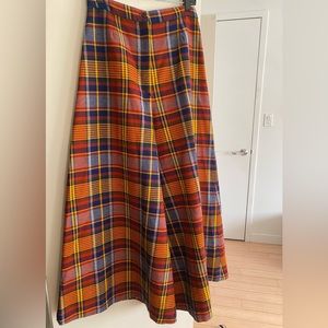 Exaggerated flare vintage plaid pants